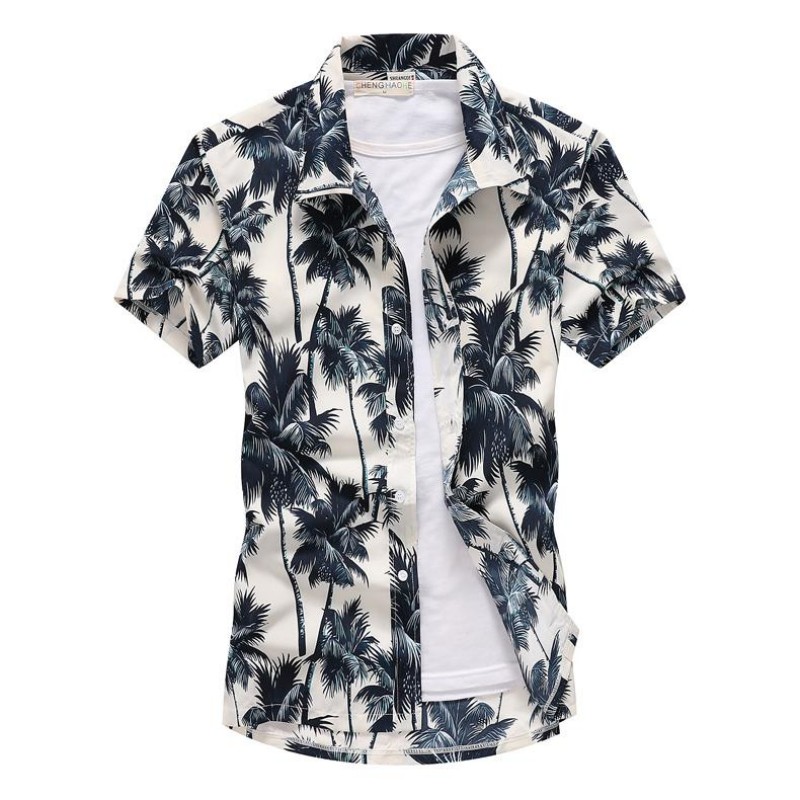 Vintage Hawaiian Floral Shirt - Camisas hawaianas informales con cuello para