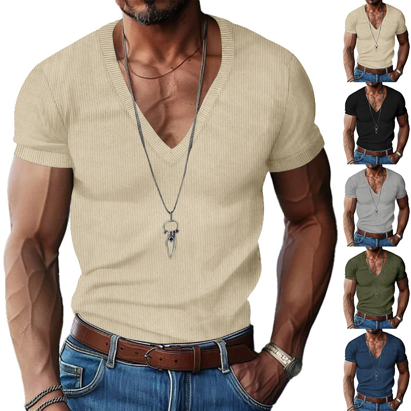 Corduroy Button Up Shirt Men - Camiseta Casual de Verano para Hombre,