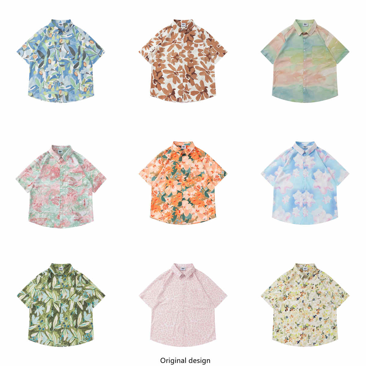 Vintage Hawaiian Floral Shirt - Camisa de Hombre de Manga Corta