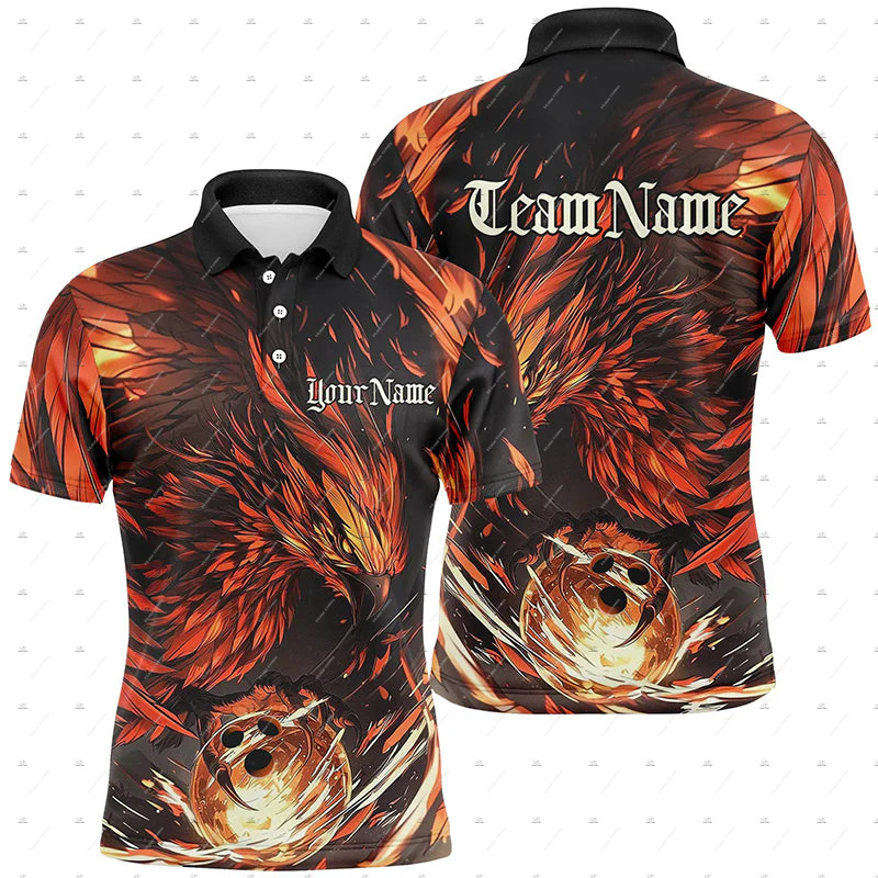 Short Sleeve Bowling Shirt Retro - Camisetas Polo de Manga Corta de