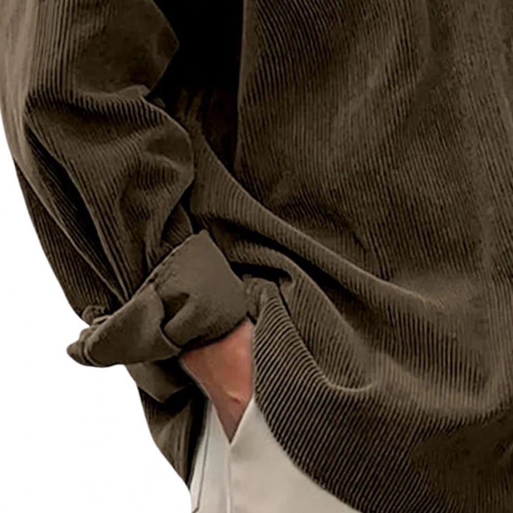 Corduroy Button Up Shirt Men - Camisas Casuales de Hombre para Exteriores,
