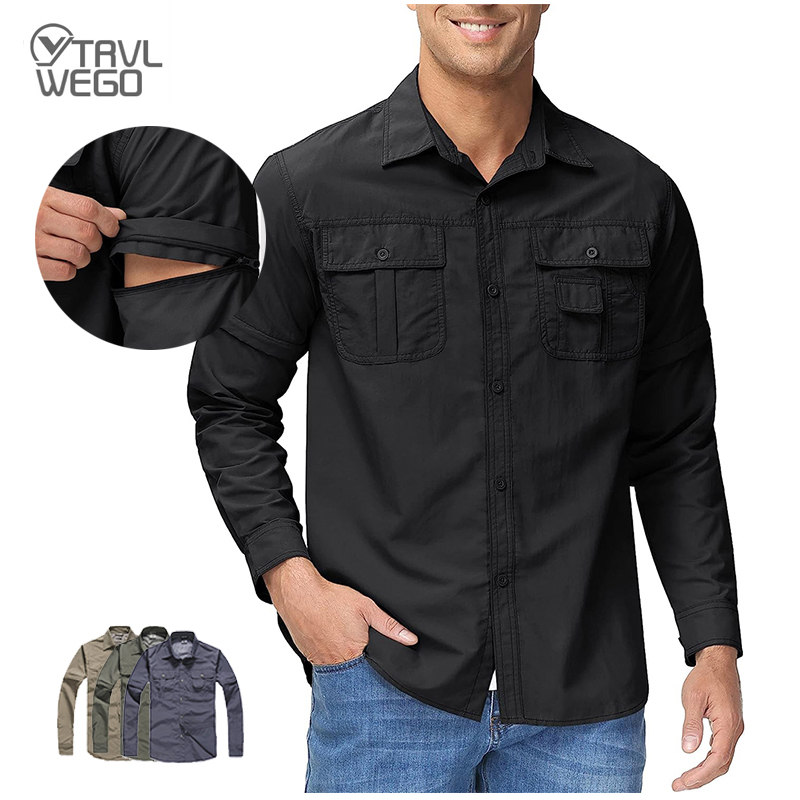 Tactical Military Shirt Cargo - TRVLWEGO camisa de hombre senderismo Camping