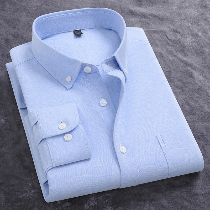 Oxford Cotton Casual Shirt Business - Primavera nueva camisa Oxford para hombre