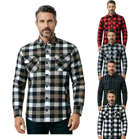 Flannel Plaid Shirt Heavy Weight - Camisa de Franela Táctica Amikaji para