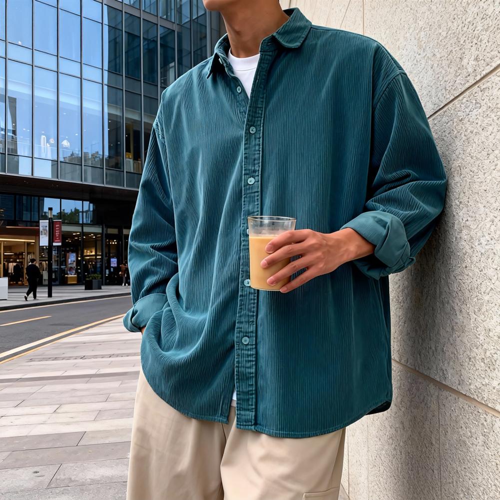 Corduroy Button Up Shirt Men - Nueva Camisa de Pana para Hombre,