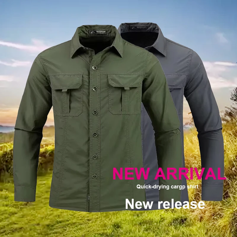 Tactical Military Shirt Cargo - Camisa ligera de secado rápido para