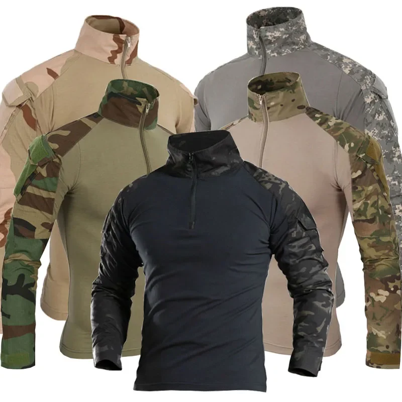 Tactical Military Shirt Cargo - Camisas de combate Camo Cargo deporte