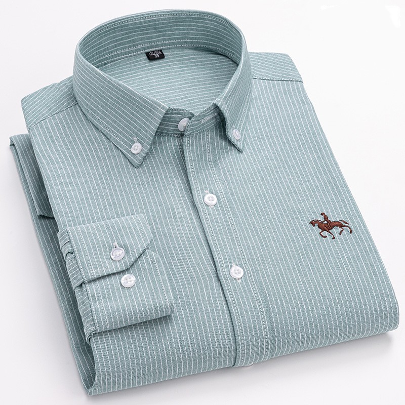 Oxford Cotton Casual Shirt Business - Camisa Oxford de algodón 100% de