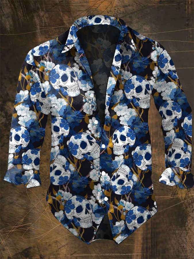 Vintage Hawaiian Floral Shirt - Camisa de manga larga con estampado