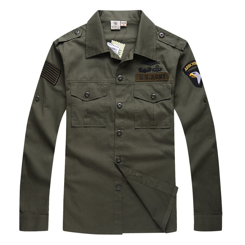 Tactical Military Shirt Cargo - Camisa táctica de manga larga para