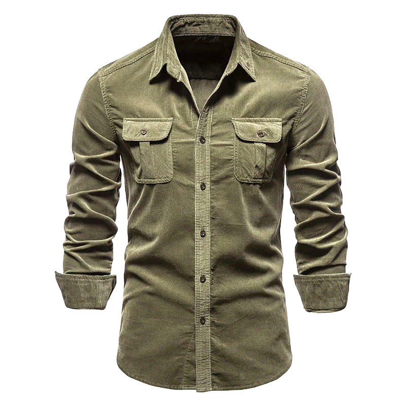Corduroy Button Up Shirt Men - Nueva camisa de pana para hombre,