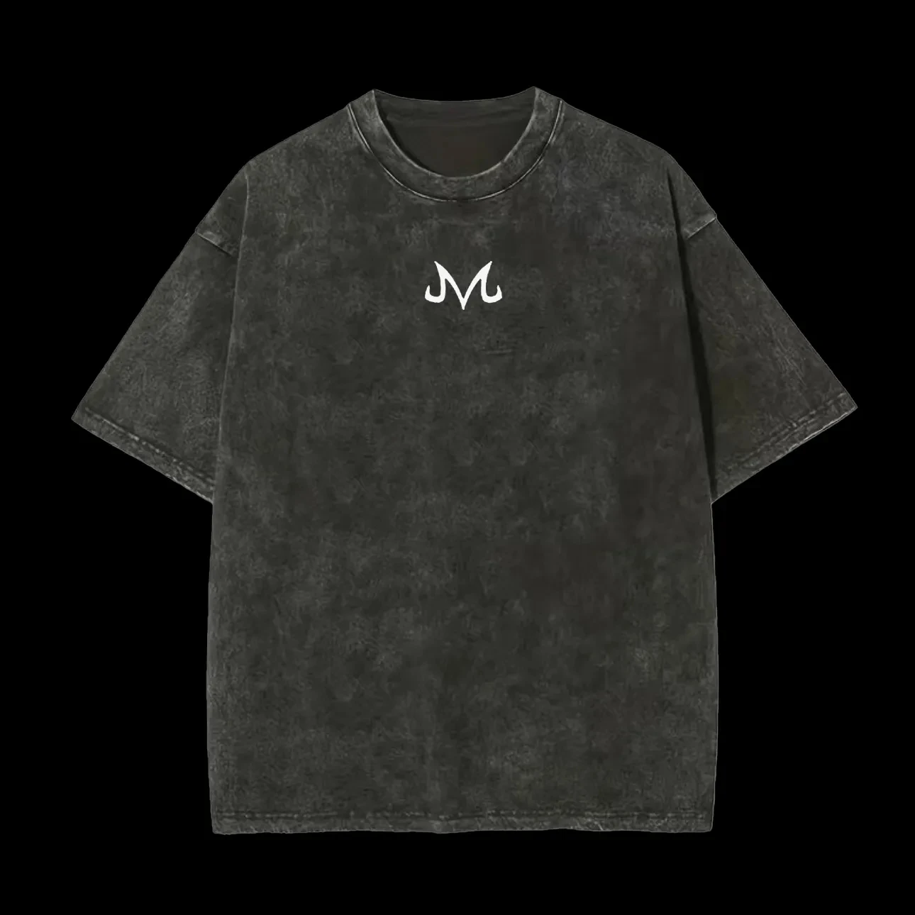 Acid Wash Vintage Graphic T Shirt - Camiseta con Logotipo de Majin M