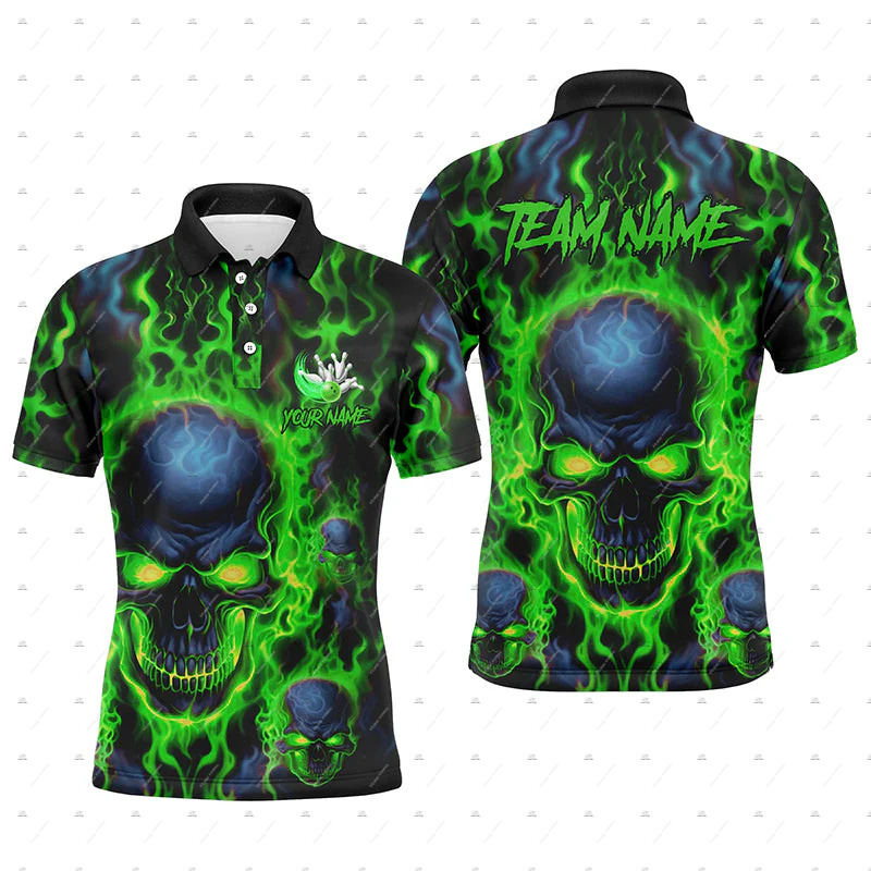Short Sleeve Bowling Shirt Retro - Camisetas Polo de Manga Corta de