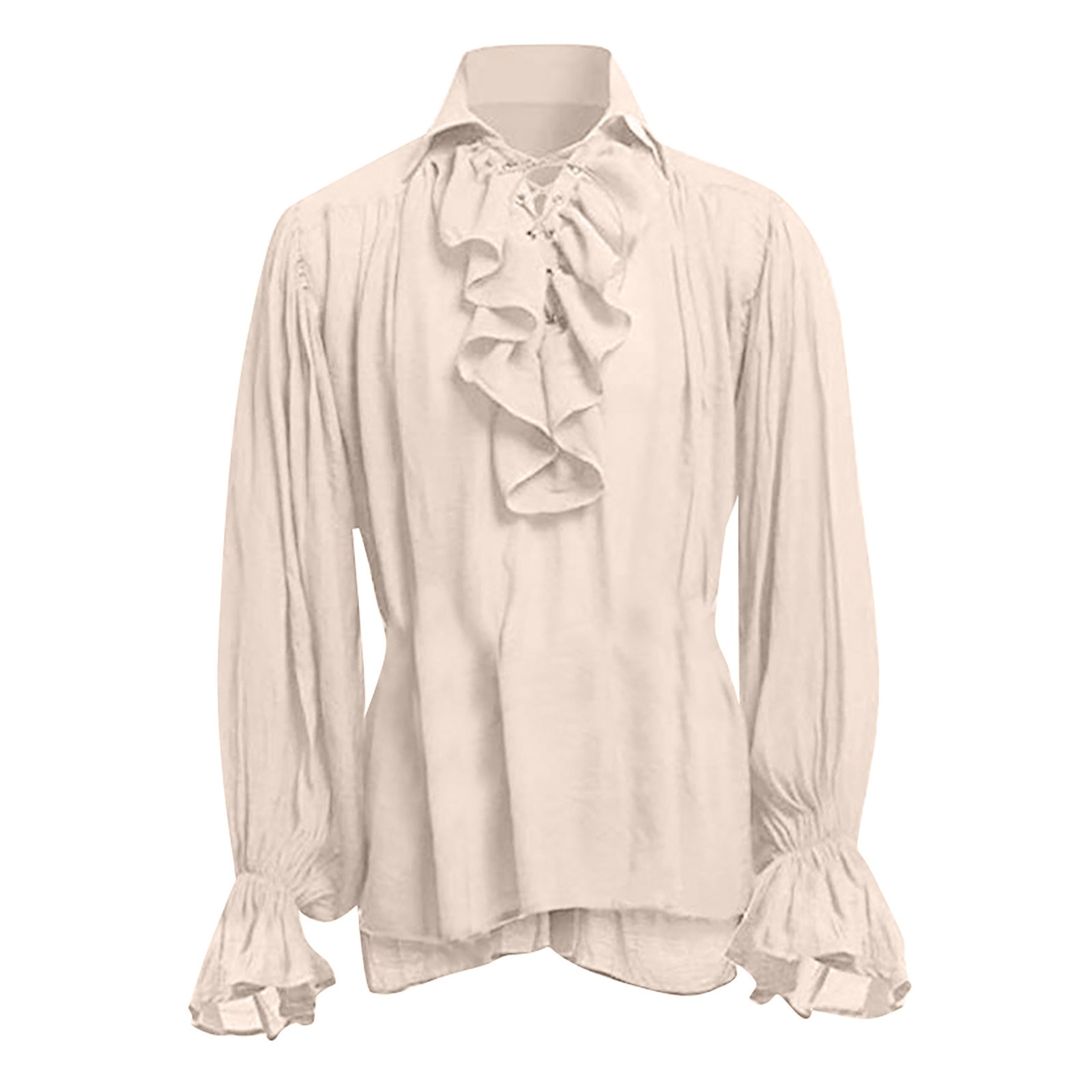 Medieval Gothic Lace Up Pirate Shirt - Camisa pirata con cordones de Halloween