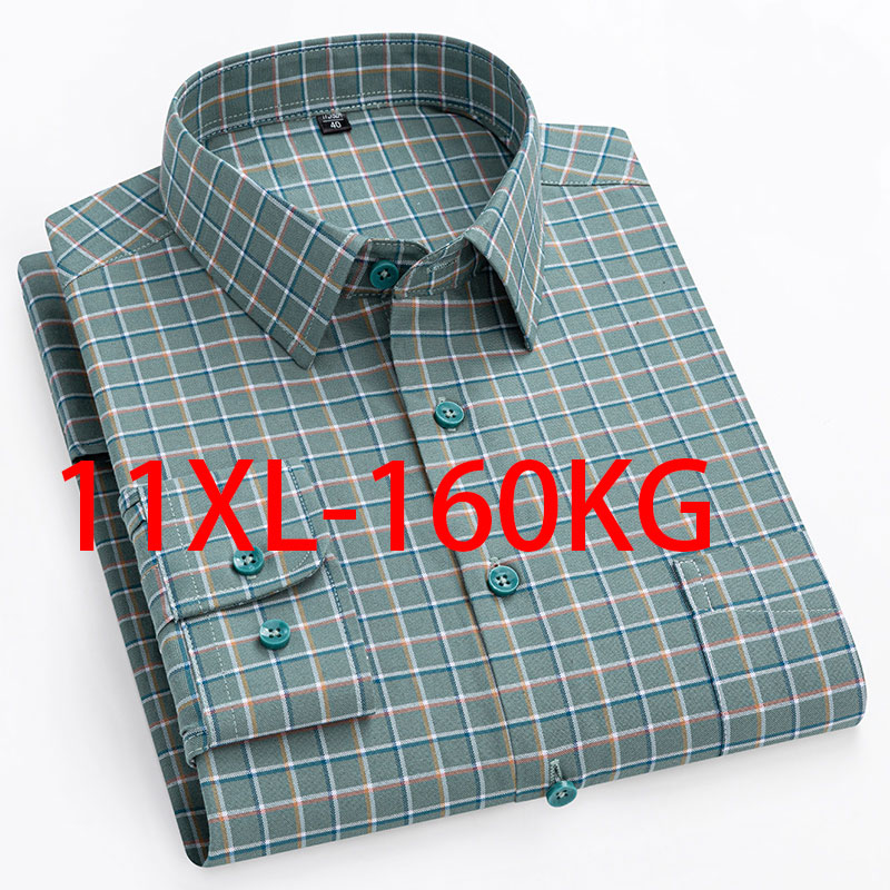Oxford Cotton Casual Shirt Business - Nuevo 11XL 10XL camisa Oxford de