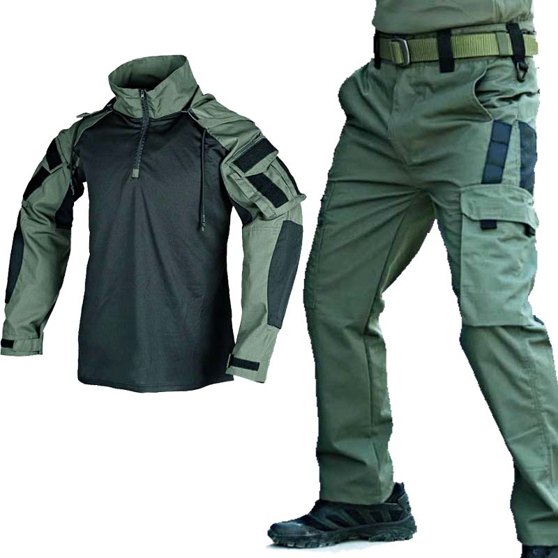 Tactical Military Shirt Cargo - Conjunto de uniforme táctico, camisa militar