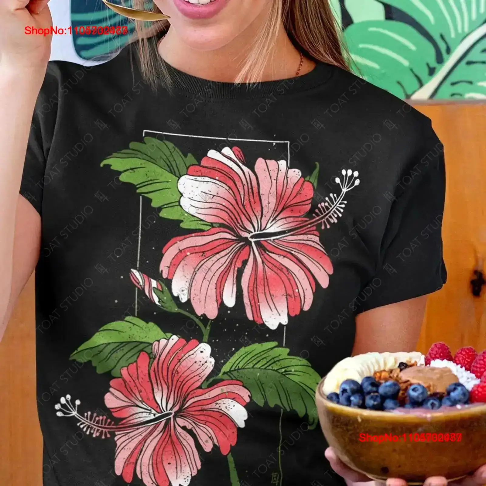Vintage Hawaiian Floral Shirt - Camiseta con estampado de flor de