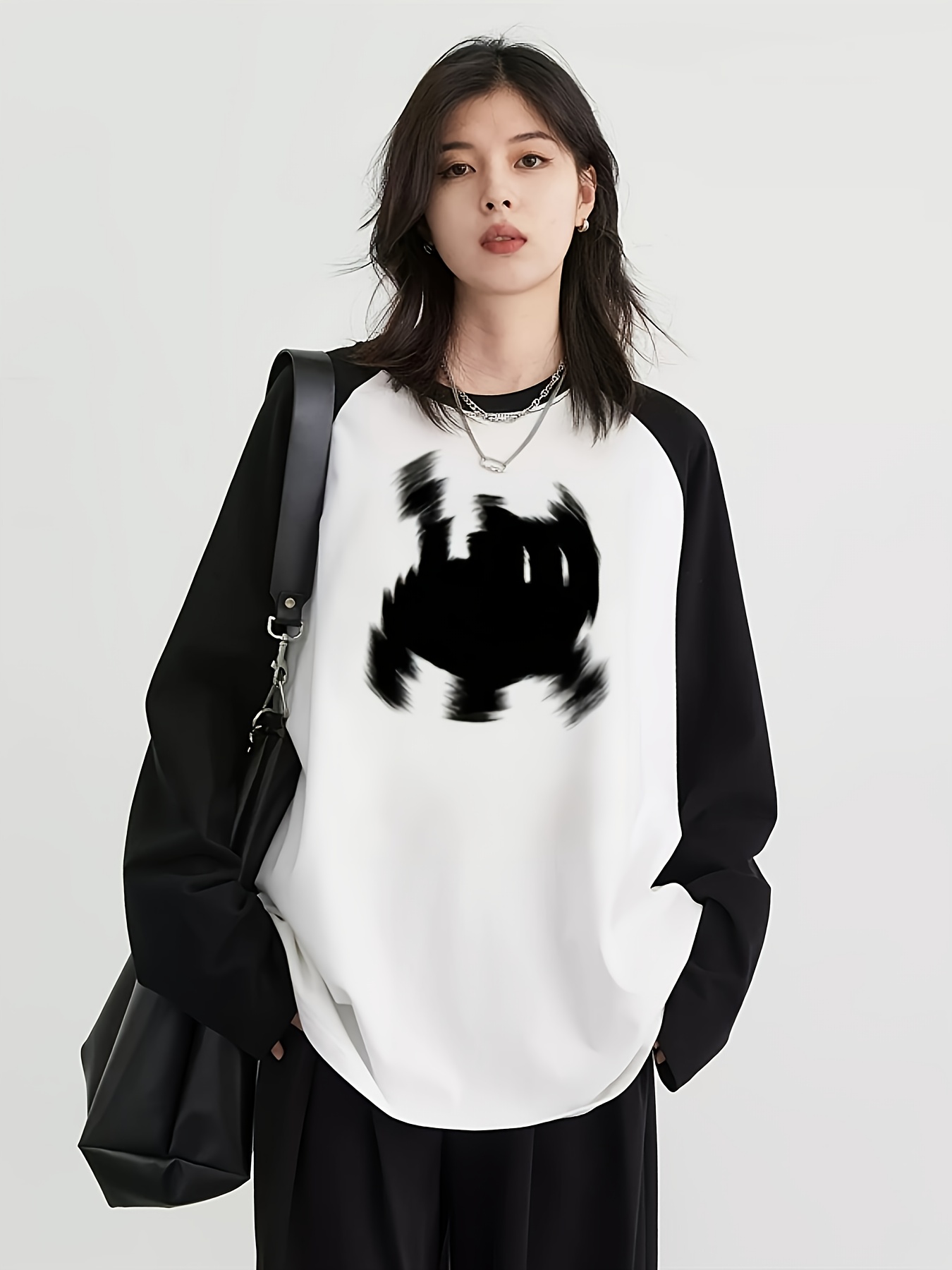 T-Shirts - Camiseta de Manga Larga Raglán Y2K