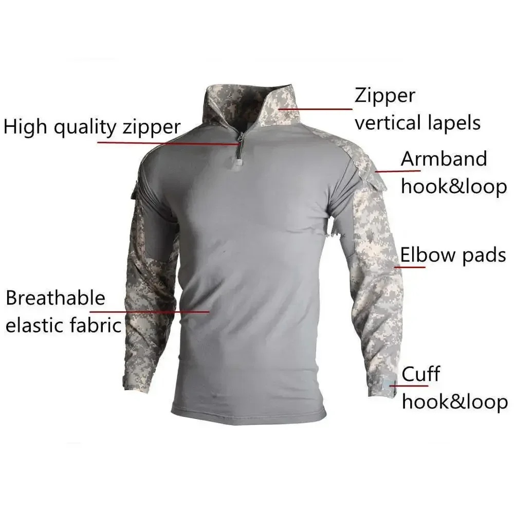 Trajes tácticos MC para exteri - Tactical Military Shirt Cargo reseña y precio