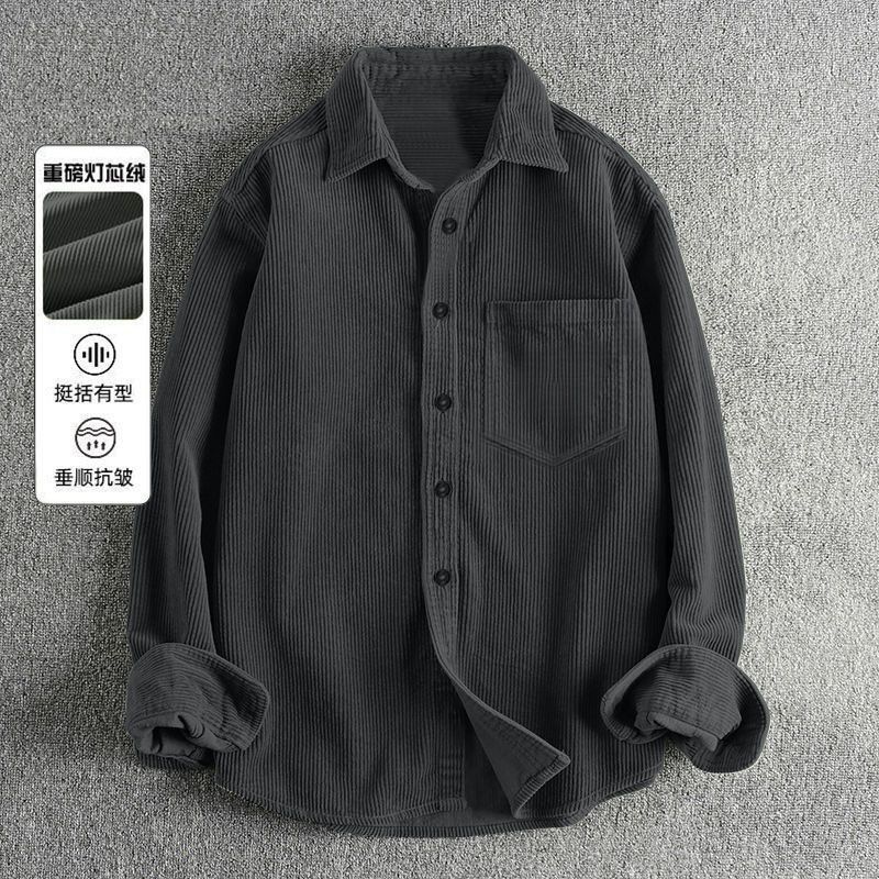 Camisas de pana de manga larga - Corduroy Button Up Shirt Men reseña y precio