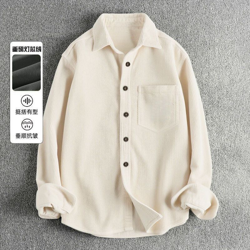 Camisas de pana de manga larga - Corduroy Button Up Shirt Men reseña y precio