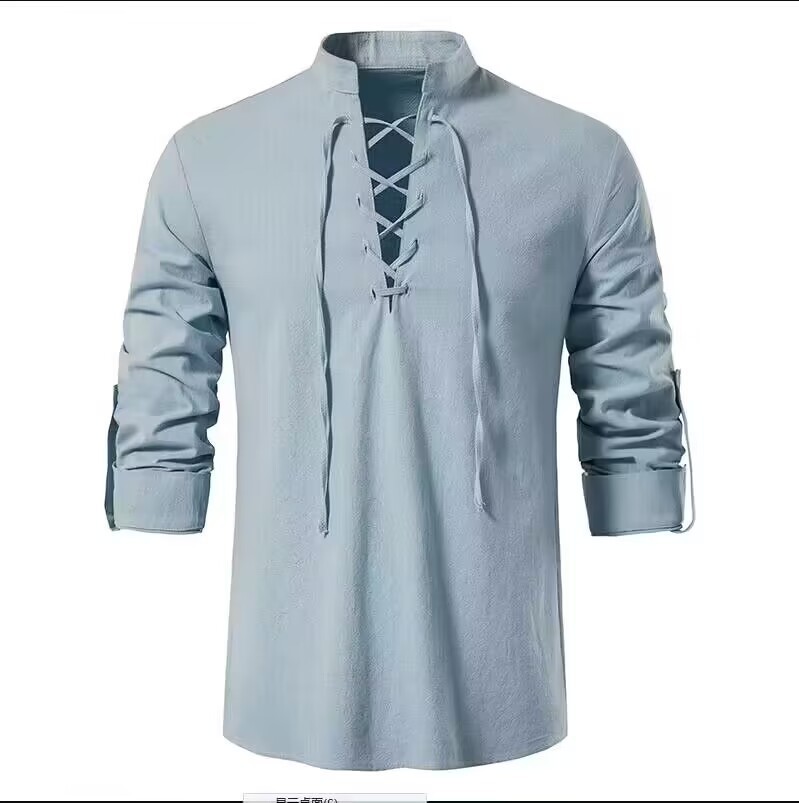 Camisa Pirata para Hombre, Est - Medieval Gothic Lace Up Pirate Shirt reseña y precio