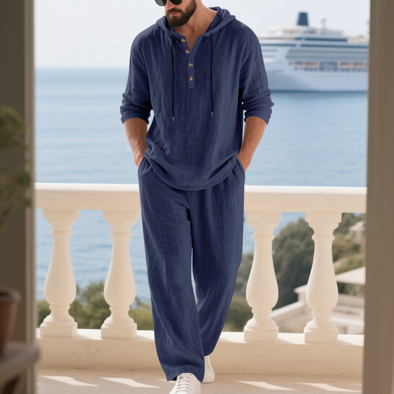 Traje casual de lino para homb - Mens Linen Shirt Long Sleeve reseña y precio