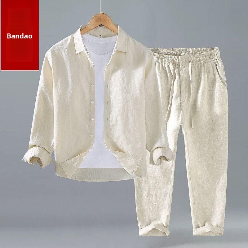 Conjunto de Camisa y Pantalone - Mens Linen Shirt Long Sleeve reseña y precio