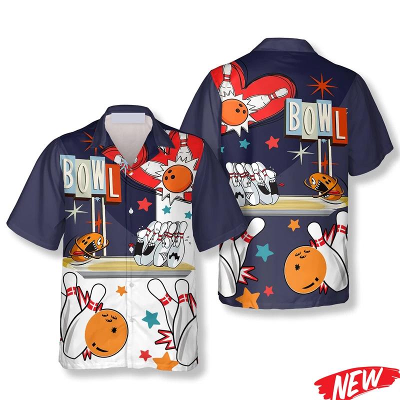 Camisa hawaiana clásica con es - Short Sleeve Bowling Shirt Retro reseña y precio