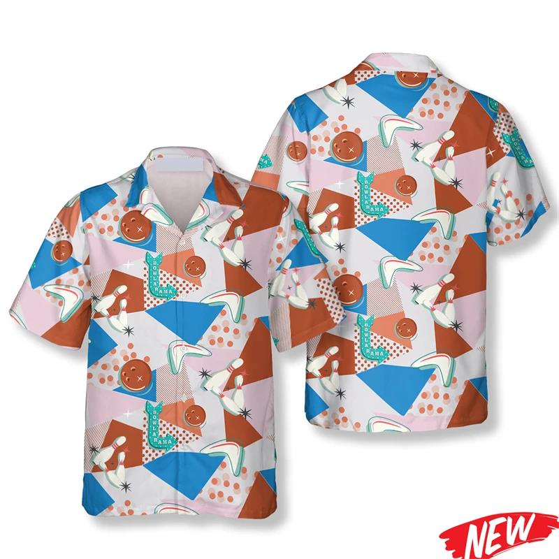 Camisa hawaiana clásica con es - Short Sleeve Bowling Shirt Retro reseña y precio