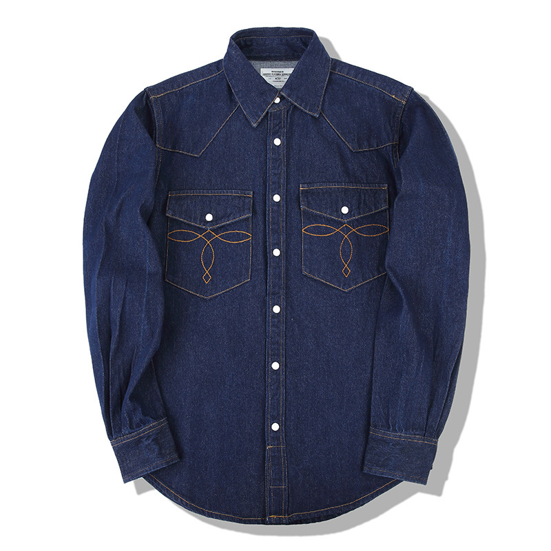 Camisas vaqueras Vintage Ameri - Mens Western Denim Pearl Snap Shirt reseña y precio