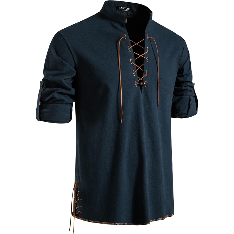 Camisa pirata para hombre viki - Medieval Gothic Lace Up Pirate Shirt reseña y precio