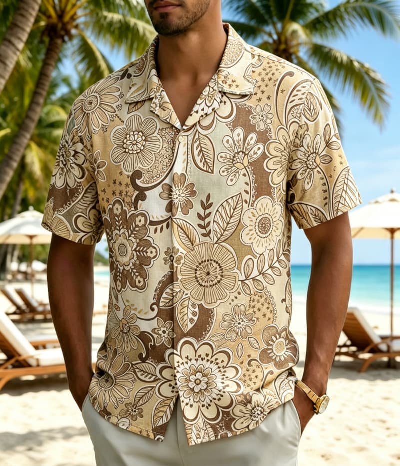 Camisa de Hombre con Estampado - Vintage Hawaiian Floral Shirt reseña y precio
