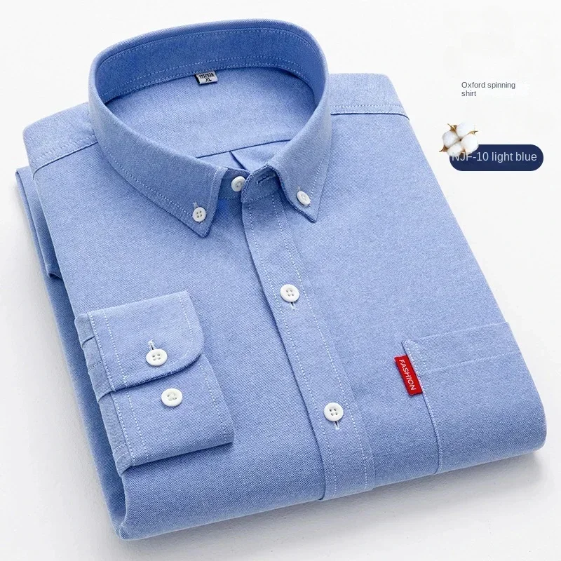 Camisa de manga larga para hom - Oxford Cotton Casual Shirt Business reseña y precio