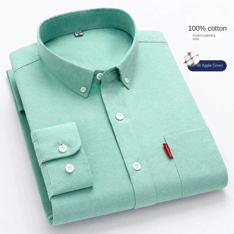 Camisa de manga larga para hom - Oxford Cotton Casual Shirt Business reseña y precio