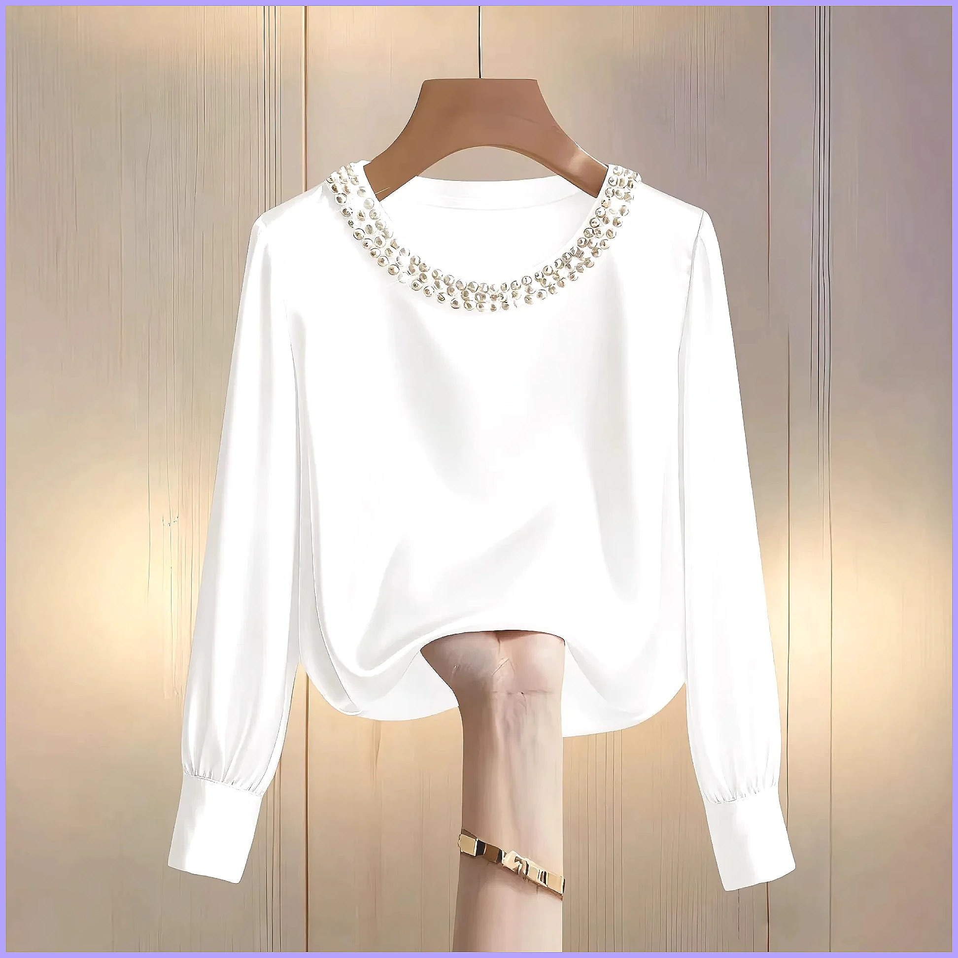 Blusa Elegante de Satén con Cu - Shirts reseña y precio