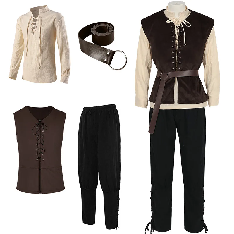 Camisas medievales gótico Stea - Medieval Gothic Lace Up Pirate Shirt reseña y precio