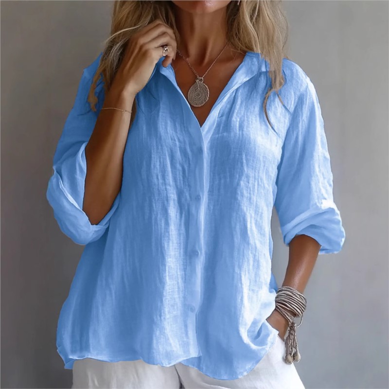 Ropa De Mujer De lino De Color - Mens Linen Shirt Long Sleeve reseña y precio