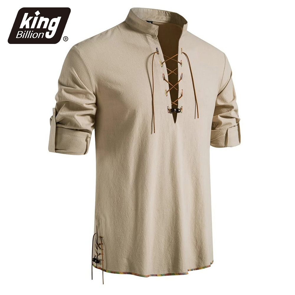 Camisa Medieval de Cuello Henl - Medieval Gothic Lace Up Pirate Shirt reseña y precio