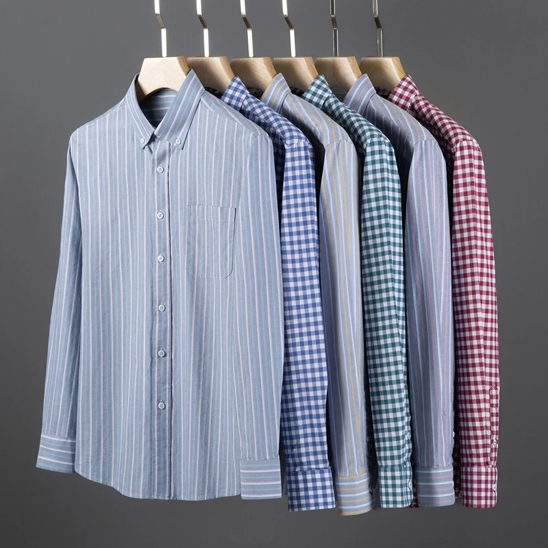 Camisa de Hombre de Manga Larg - Oxford Cotton Casual Shirt Business reseña y precio