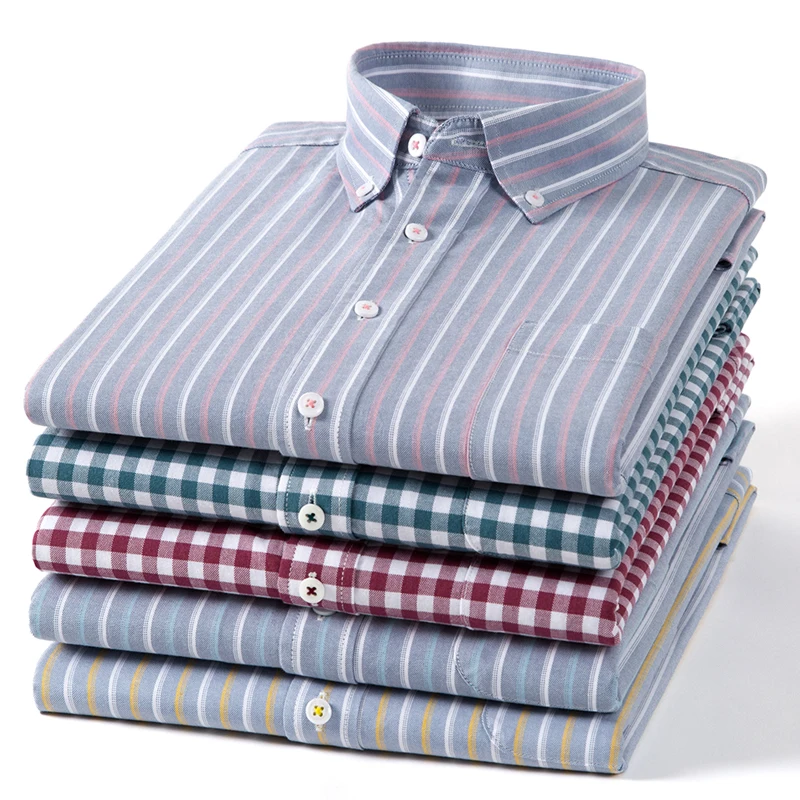 Camisa de Hombre de Manga Larg - Oxford Cotton Casual Shirt Business reseña y precio