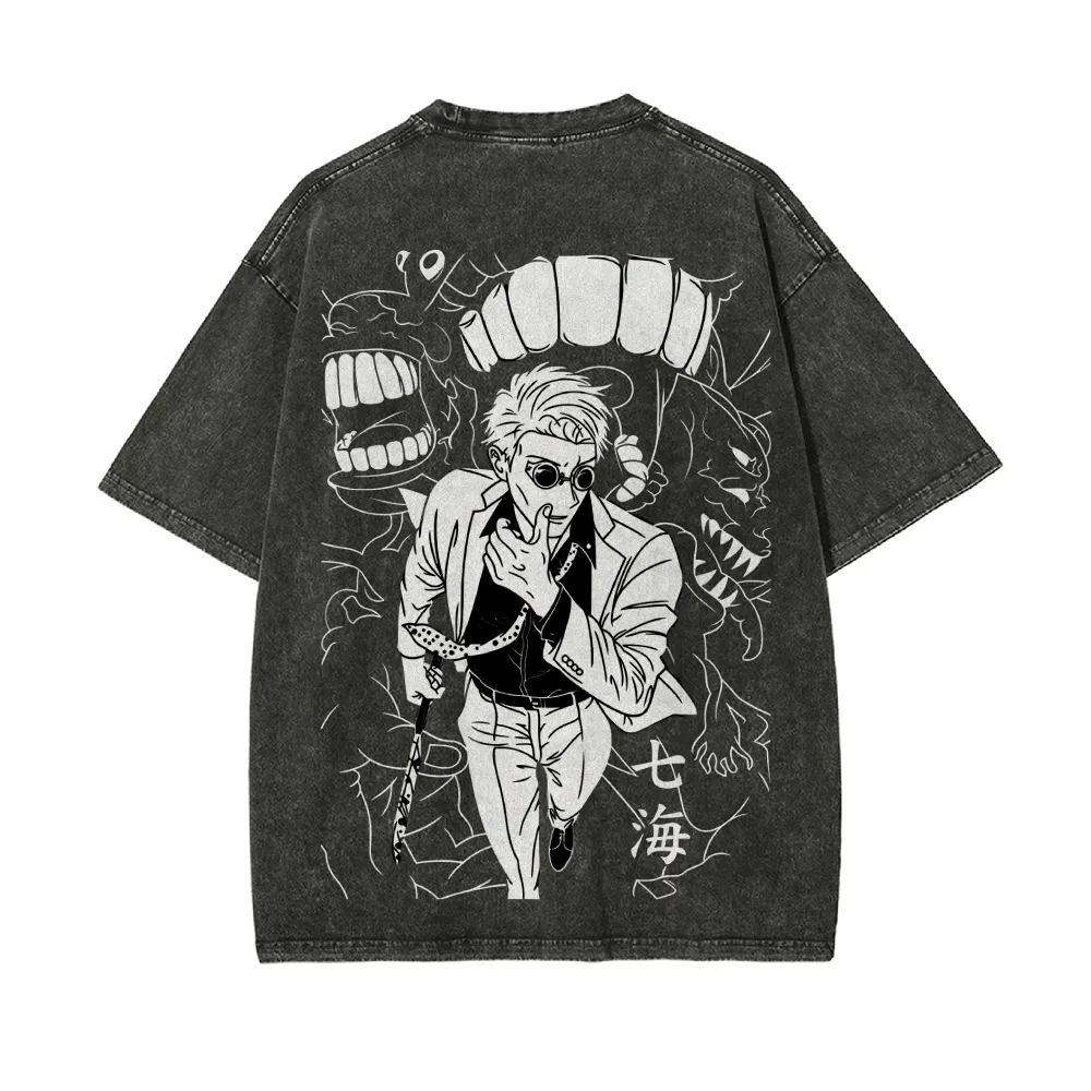 Camiseta Kento Nanami Jujutsu  - Acid Wash Vintage Graphic T Shirt reseña y precio
