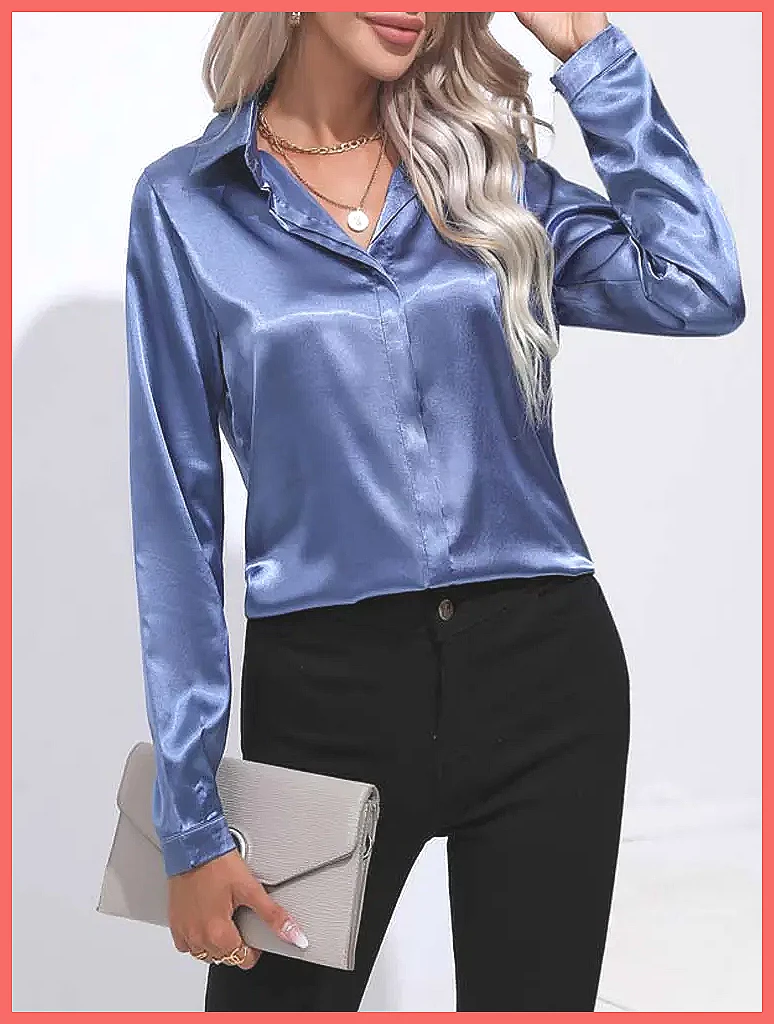 Camisa de Satén para Mujer, Pr - Shirts reseña y precio