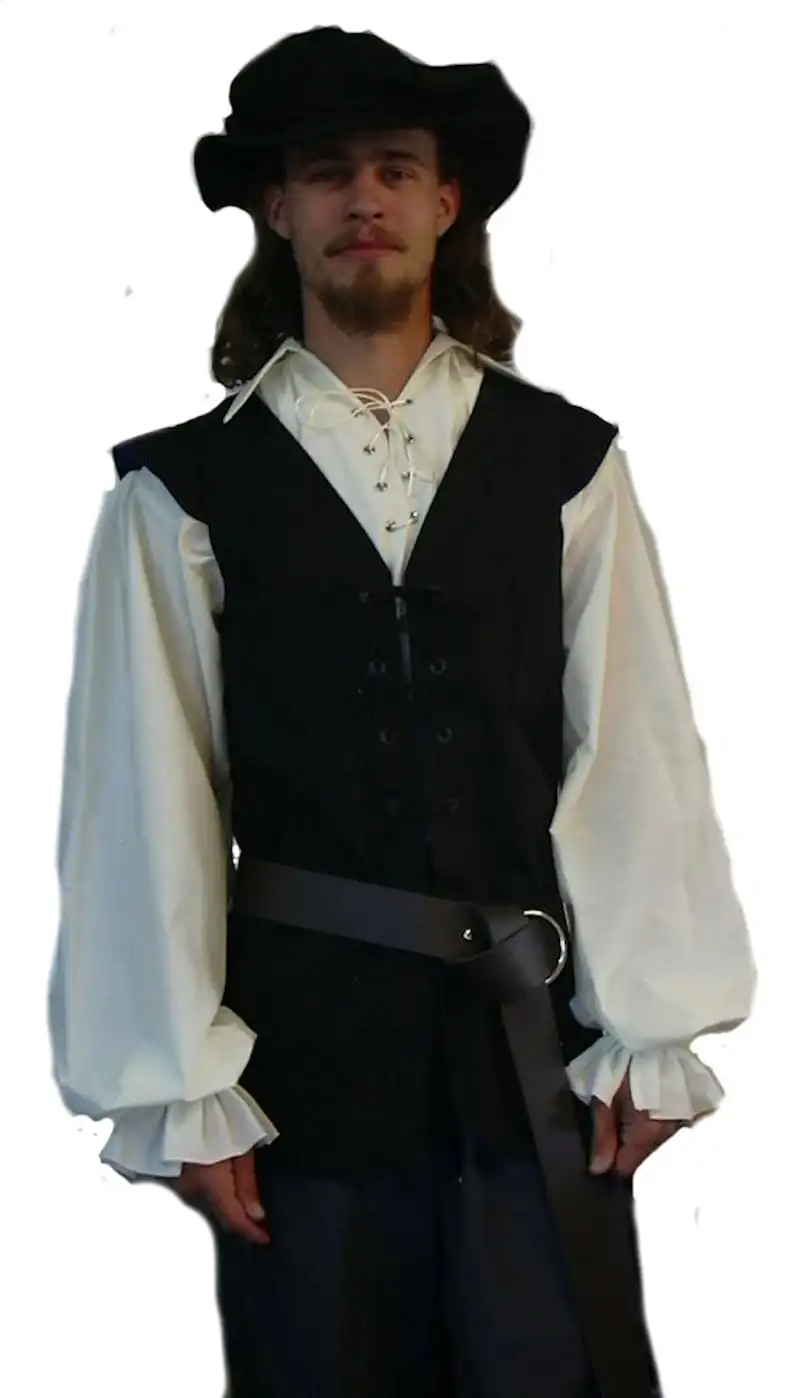 Camisas medievales con volante - Medieval Gothic Lace Up Pirate Shirt reseña y precio