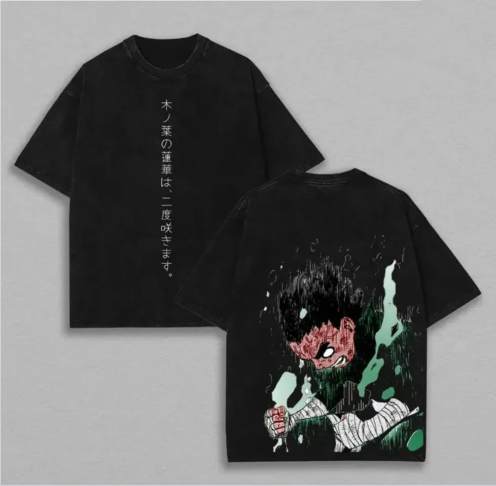 Camiseta Rock Lee Naruto para  - Acid Wash Vintage Graphic T Shirt reseña y precio