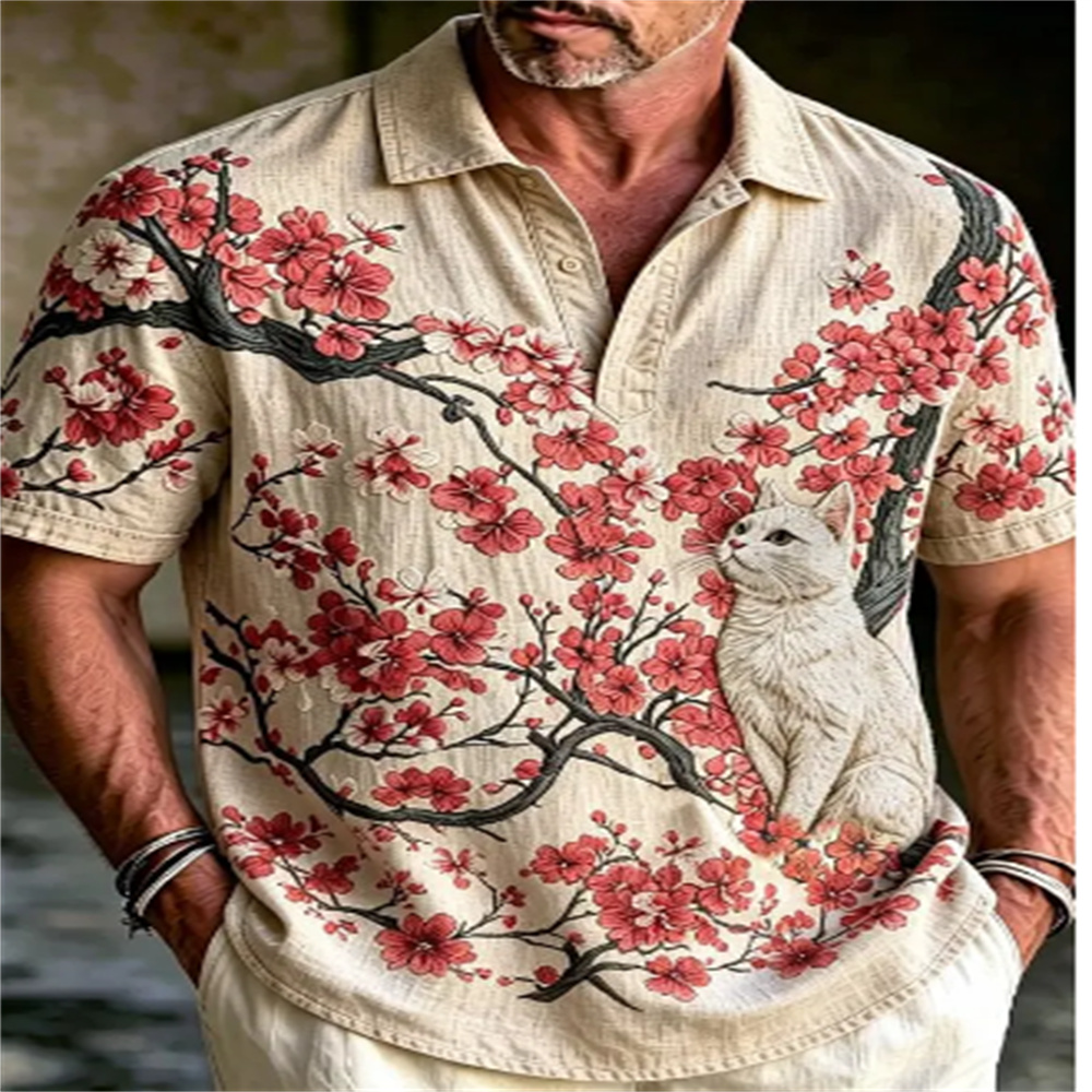 Camisa Polo de Manga Corta par - Vintage Hawaiian Floral Shirt reseña y precio