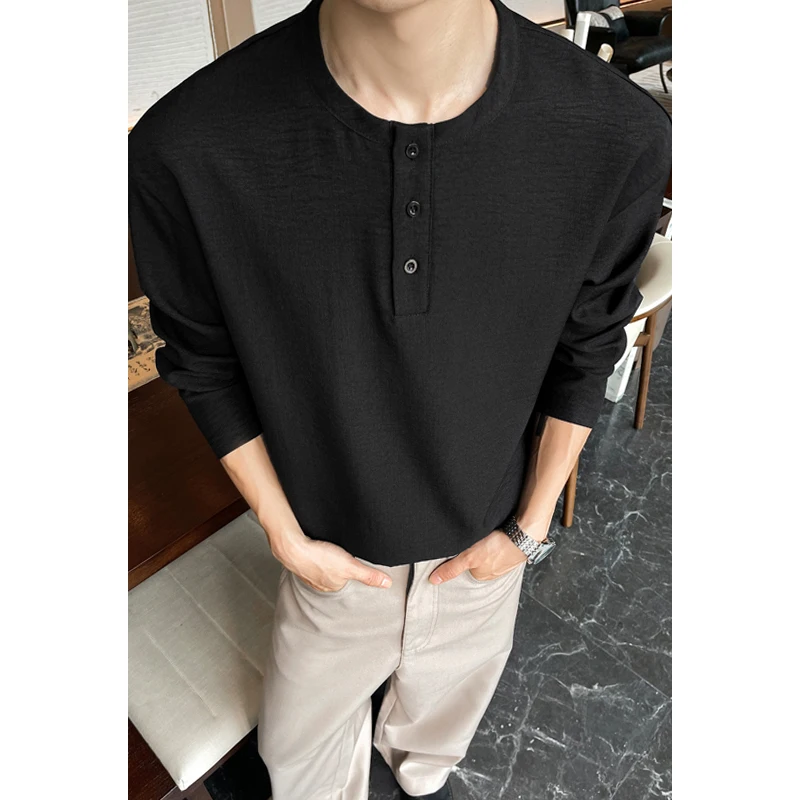 Camisa Henley Casual de Lino S - Mens Linen Shirt Long Sleeve reseña y precio