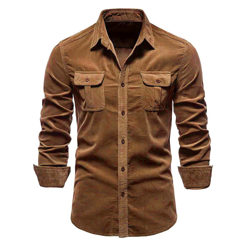 Nueva camisa de pana para homb - Corduroy Button Up Shirt Men reseña y precio