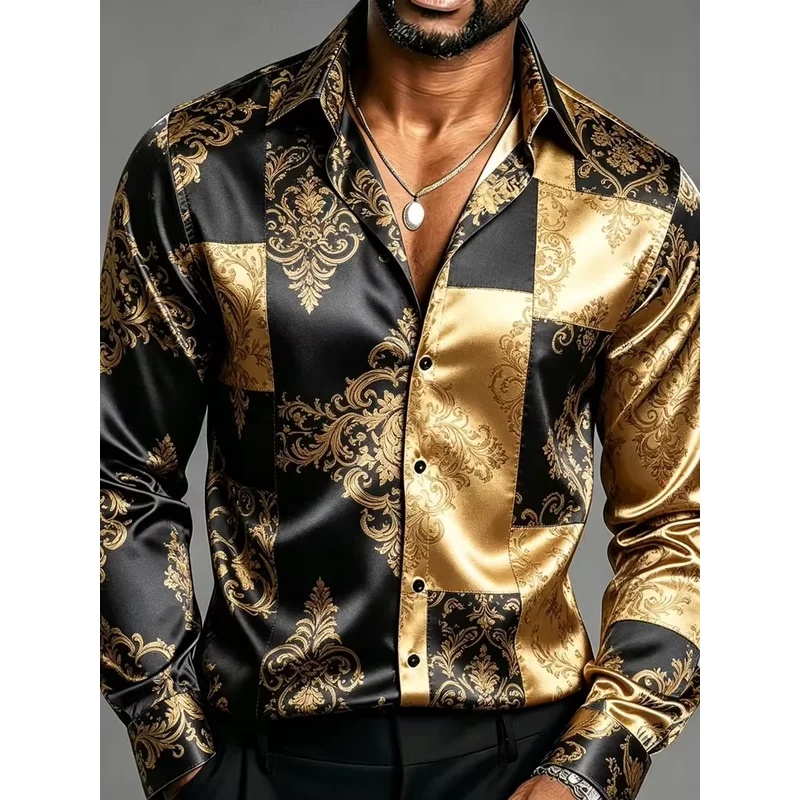 Camisas de Vestir para Hombre  - Mens Satin Silk Dress Shirt reseña y precio