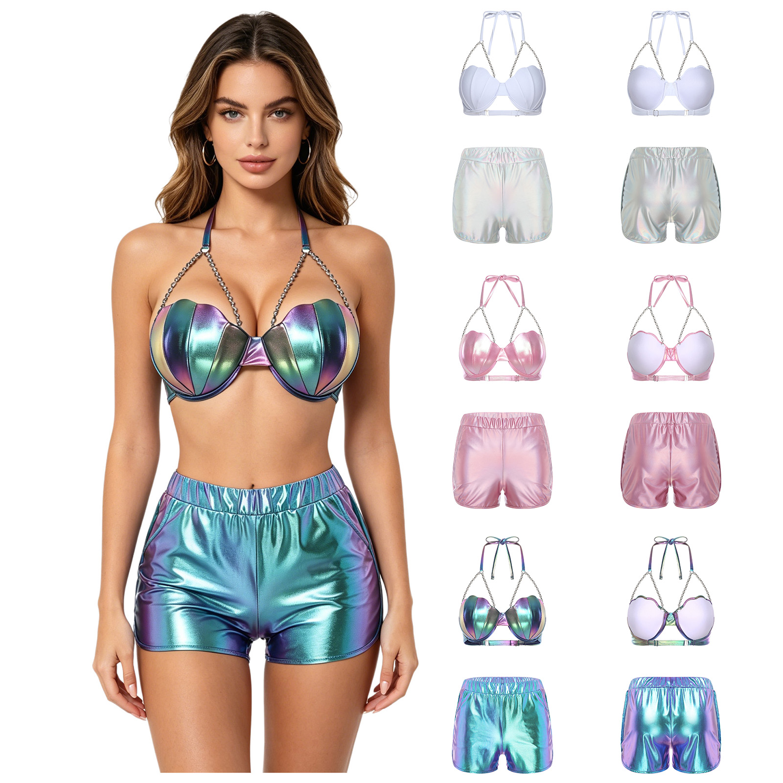 Conjunto de Tankini Metálico B - Shorts reseña y precio